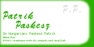 patrik paskesz business card